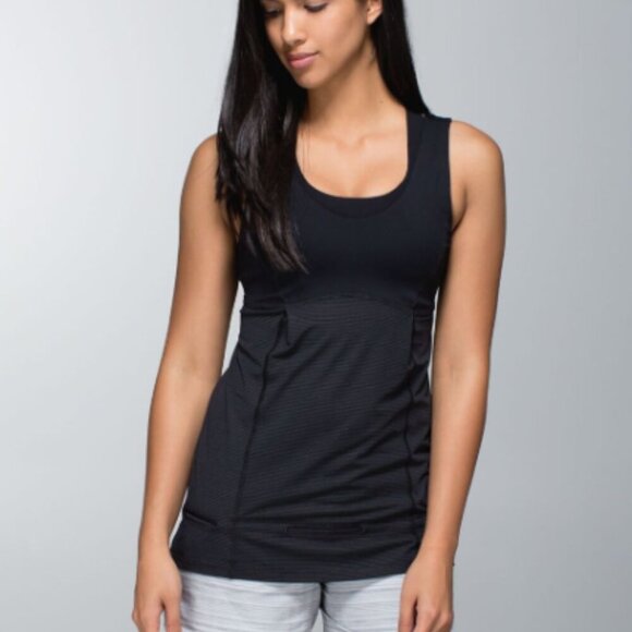 EC Lululemon Hustle and Bustle Tank Top - Black - Size 6 - Picture 1 of 5